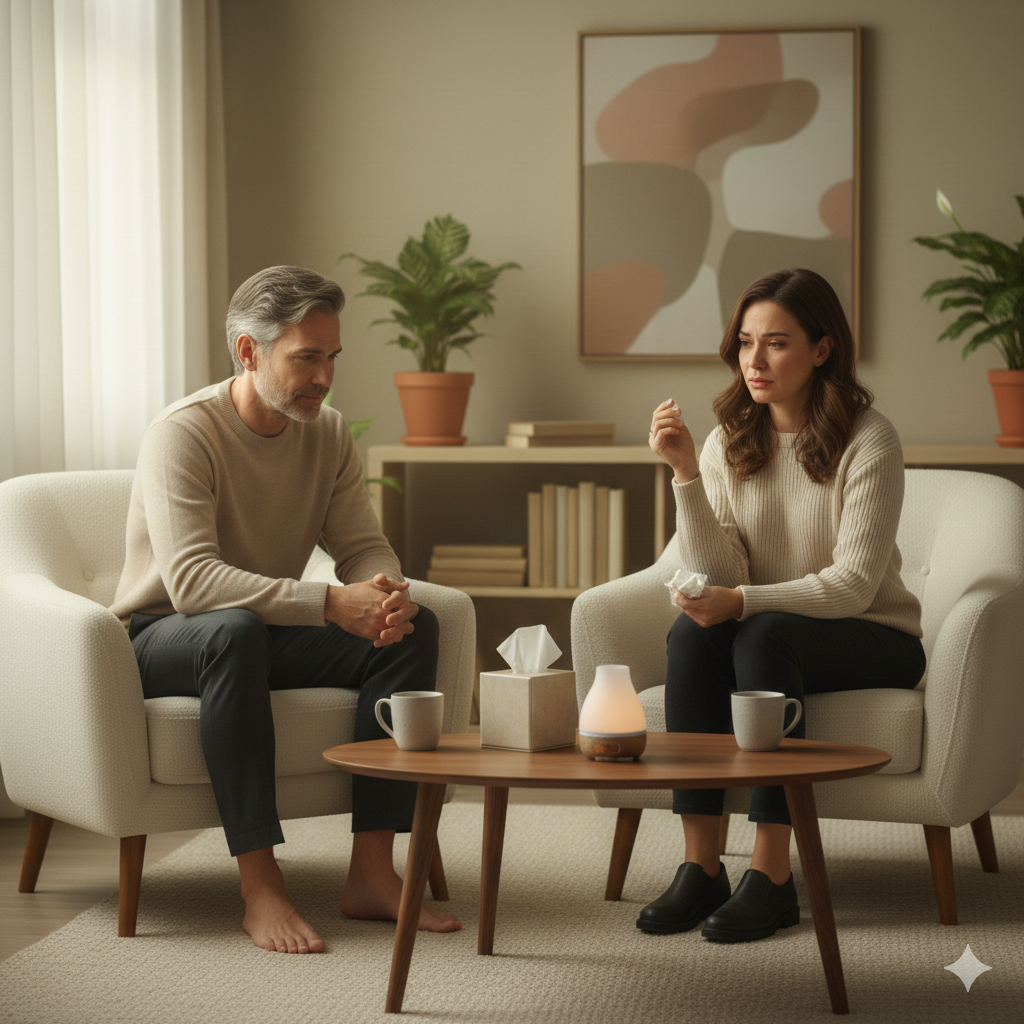 Professional therapist in consultation